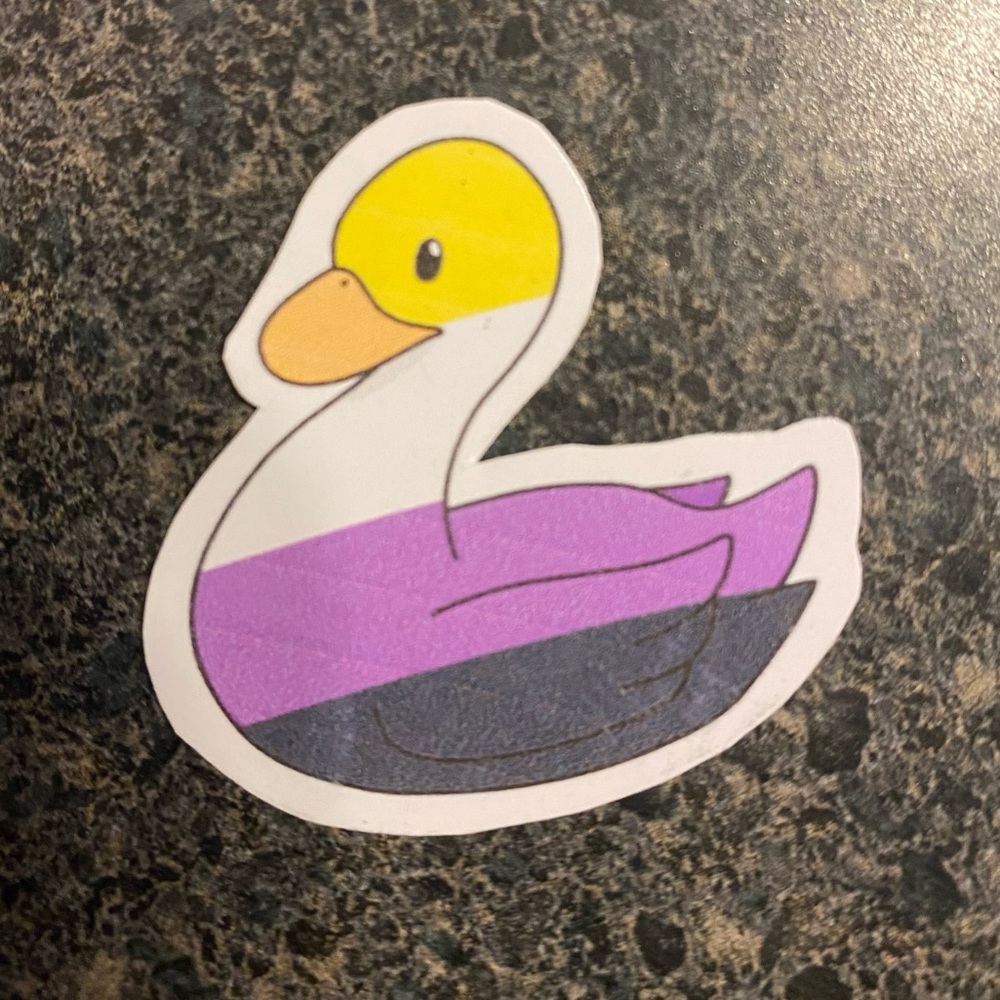 Non-Binary Pride Duck Sticker